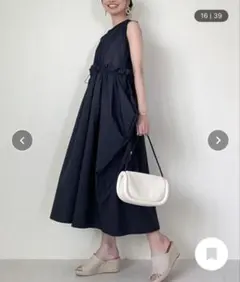 stola. ストラ マルチウェザーAラインワンピース チャコールグレー 