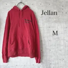 ジェラン パーカー レッド プルオーバー プリントロゴ バックプリント M