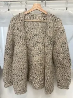 モヘア混＊ミックスニットカーディガン ベージュ ナチュラル ゆったり