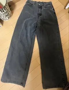 MONO-MART ブラックデニム ワイドパンツ Mサイズ
