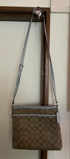 COACH ショルダーバッグ ブラウン/ライトブルー