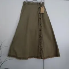 【新品札付き】ダブルネーム カーキデニムマキシスカートＦ綿100のサムネイル