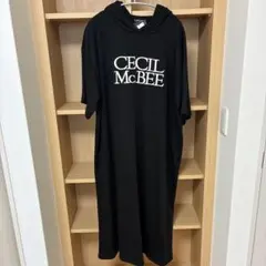 CECIL Mc BEE ロングパーカーワンピース 黒 3L