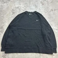 NIKE　ナイキ　Vガゼット　スウェット　古着　杢グレー　XXL