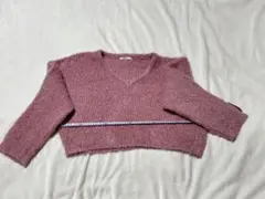 【秋冬服】ピンク Vネック セーター 長袖
