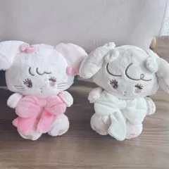メゾピアノ ベビーカートイ ウサギとクマのぬいぐるみセット ラトル 