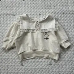 【7077】ミッフィー　襟付きトレーナー　ホワイト　80cm