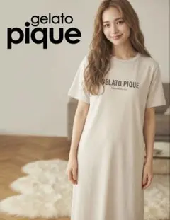 gelato pique ジェラートピケ ロゴワンピース 半袖 ルームウェア