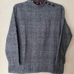 DECOY デコイ ブルーグレー ボタン付きニットセーター チュニック M