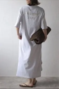 ボンジュールサガン新品未使用タグ付きバックナンバープリントTシャツワンピースL