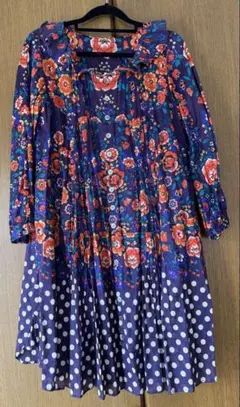 sunaokuwahara 花柄ドット　膝丈ワンピースのサムネイル