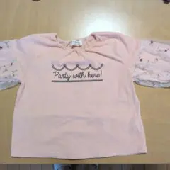 GIRLY MAMA 花柄刺繍袖 Tシャツ 130