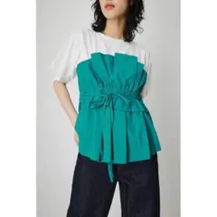 AZUL BY MOUSSY ビスチェドッキング 半袖トップス グリーンのサムネイル