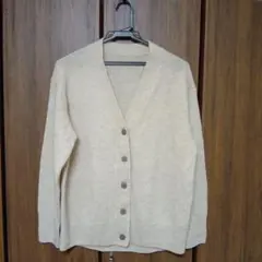 無印良品　ウール100% ベージュ カーディガン Lサイズ