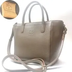 ★現行・極美品★ILBISONTE 本革 2way ハンドバッグ トープ