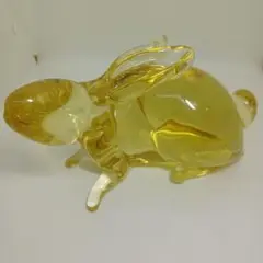兎(うさぎ)ガラス工芸 全長23cm 置物 オブジェ