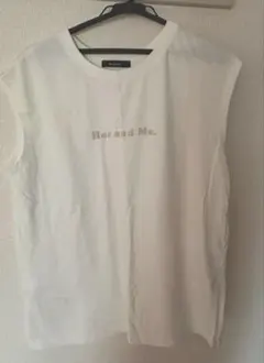 w closet ノースリーブ ロゴTシャツ ホワイト