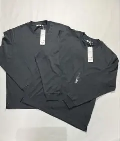 新品タグ付☆UNIQLOユニクロエアリズムコットンクルーネックTシャツ2枚セット