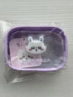 ちいかわ モモンガ ぷっくりクリアミニポーチ 紫 パープル