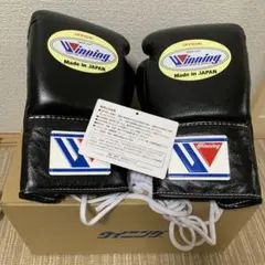 Winningボクシングプロ用グローブブラック黒8ozMS-200紐 - メルカリ