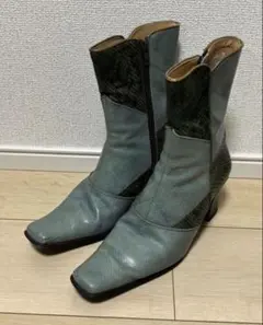 卑弥呼 HIMIKO レザーショートブーツ 23.5 パイソンイミテーション