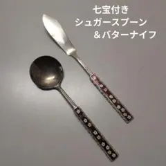未使用 昭和レトロな花柄バターナイフスプーンセット 銀仕上げ - メルカリ