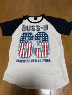 RUSS-K アメリカ国旗デザイン Tシャツ Sサイズのサムネイル