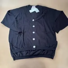 マオメイド コットン100％VネックカーディガンFREEブラック