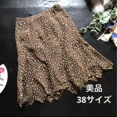♡INDIVI♡シルク生地♡薄手あっさりフレア柄スカート♡美品