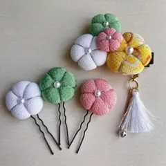和装☆髪飾り ヘアクリップセット#36☆七五三 夏祭り 浴衣 着物