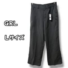 N0735　スラックスパンツ　カジュアルパンツ　ダークグレー　L