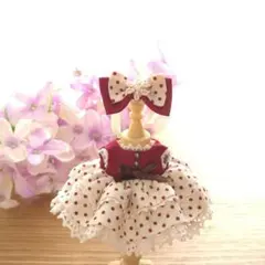 小さいサイズ♡臙脂色♪水玉ワンピース♡メルカリ便♪のサムネイル