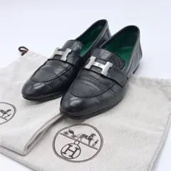 美品 エルメス モカシン パリ ローファー Hロゴ ブラック 34.5 1375のサムネイル