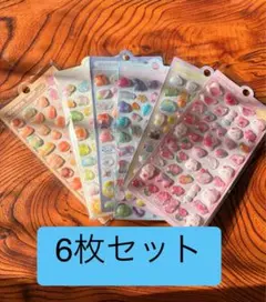 2 ボンボンドロップシール　ぷくぷくシール3Dシール 立体シール　6枚