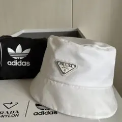 Prada Adidas Re-Nylon ロゴ　バケットハット　バケハ