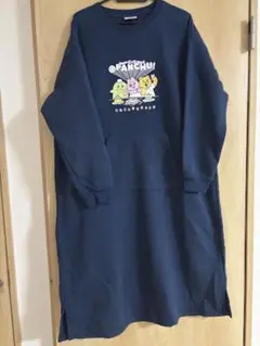 おぱんちゅうさぎ スウェットワンピース 紺 LL ネイビー【公式プリント】