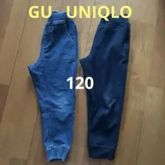 GU デニムブルー UNIQLO スウェット　120 長ズボン ２枚セット売り