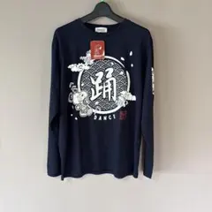 PEANUTS スヌーピー 踊 プリント 長袖Tシャツ ブラック