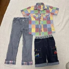 130 ミキハウス ホットビスケッツ ダブルB 男の子 まとめ売り 3点のサムネイル