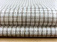 A322・綿100％・Ｗ幅・ギンガムチェック柄・ベージュ2ｍ・薄地・透け有
