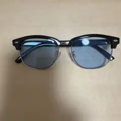 サーモント型 サングラス ブラックフレーム ライトブルーレンズ