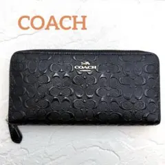 極美品】COACH シグネチャー エンボス加工 長財布 男女兼用 - メルカリ