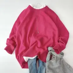 美品⁑スピックアンドスパン　カシミヤウール ニットプルオーバー　ビッグシルエット