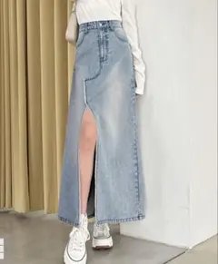 GRL スリットフリンジデニムスカート［nh119］