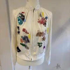 MUVEILミュベール✨マルチカラー刺繍MA-1ブルゾン スパンコール ビーズのサムネイル