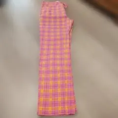 MADEME ピンクとイエローのチェック柄パンツ サイズ28