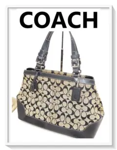 ✨COACH　コーチ　ワンショルダー シグネチャー ブラック　キャンバス／レザー