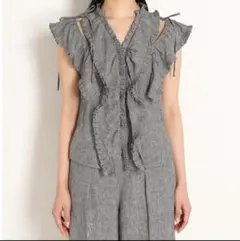 美品【SNIDEL】ブラウス　ダブルフリル　onesize　スナイデル