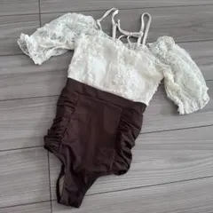 SHEIN カラーブロックフリルトリム　ワンピース水着　夏用　レディース水着のサムネイル
