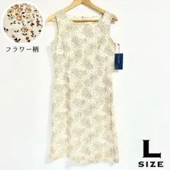 GIO SPORT ノースリーブ フラワー ワンピース 日本製 Ｌ相当のサムネイル